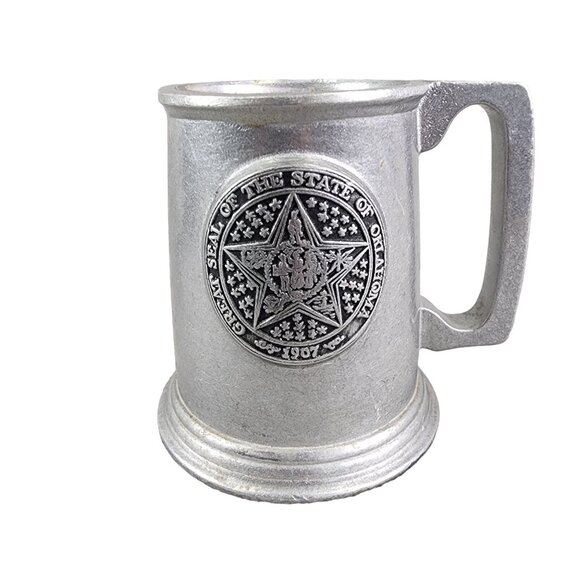 Wilton Armetale Mug Noggin With Great Seal Of The State Of Oklahoma - Picture 1 of 12